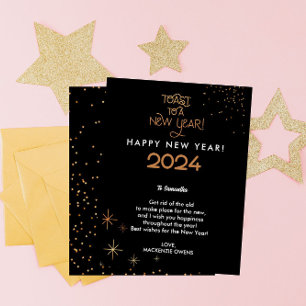 Cartes Pour Fêtes Annuelles Parties scintillant Or moderne et élégant Toast
