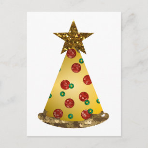 Cartes Pour Fêtes Annuelles parties scintillant pizza arbre de noël