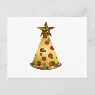 Cartes Pour Fêtes Annuelles parties scintillant pizza arbre de noël