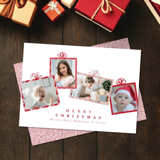 Cartes Pour Fêtes Annuelles Parties scintillant rouge et rose - Boîte cadeau p (Créateur téléchargé)
