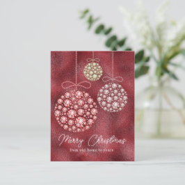 Cartes Pour Fêtes Annuelles Parties scintillant rouge ornement de Noël Élégant