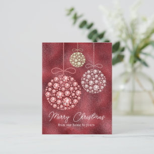 Cartes Pour Fêtes Annuelles Parties scintillant rouge ornement de Noël Élégant