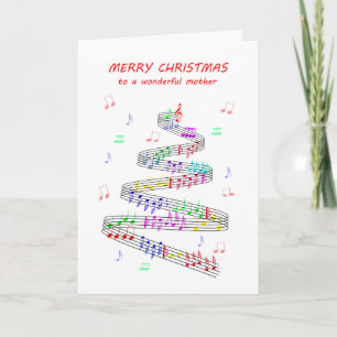 Cartes Pour Fêtes Annuelles Partition mère avec un Stave Christmas