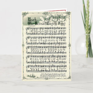 Cartes Pour Fêtes Annuelles Partitions anciennes Hark the Herald Angels Sing 