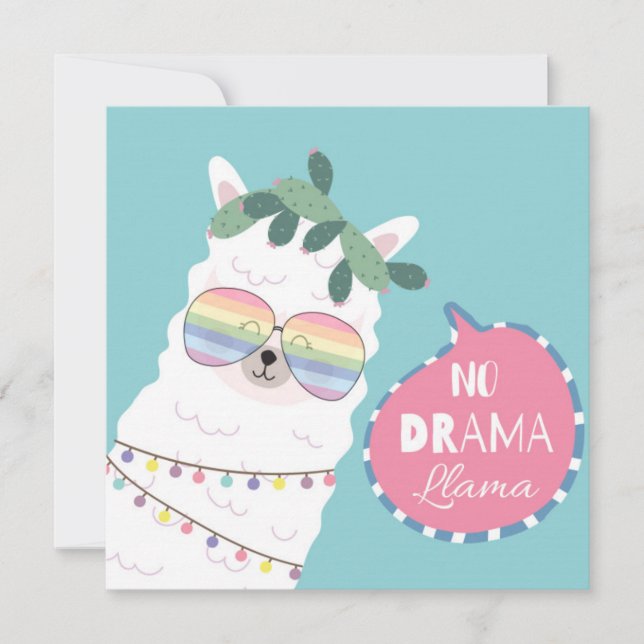Cartes Pour Fêtes Annuelles Pas de lama dramatique (Devant)