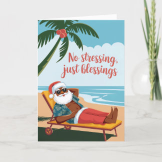 Cartes Pour Fêtes Annuelles Pas de stress, juste des bénédictions | Père Noël