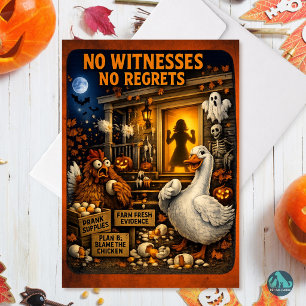 Cartes Pour Fêtes Annuelles Pas de témoins, pas de regrets Dinde Poule Hallowe