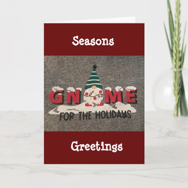 CARTES POUR FÊTES ANNUELLES PAS D'ENDROIT COMME "GNOME" POUR LES VACANCES (Devant)