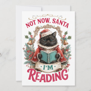 Cartes Pour Fêtes Annuelles Pas maintenant le Père Noël, je lis 