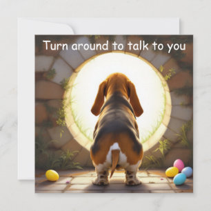 Cartes Pour Fêtes Annuelles Past hound dog - Pâques