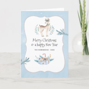 Cartes Pour Fêtes Annuelles Pastel Aquarelle Noël Vacances d'hiver