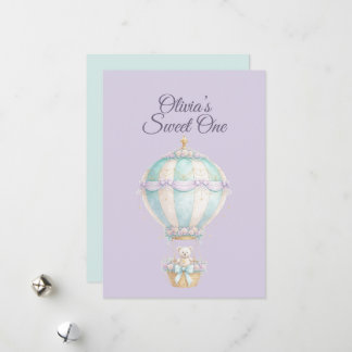 Cartes Pour Fêtes Annuelles Pastel Fairytale Hot Air Balloon First Birthday