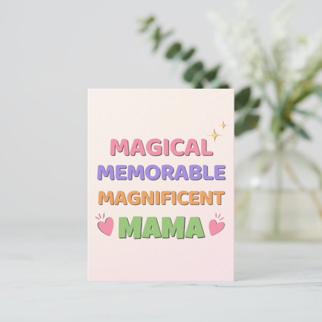 Cartes Pour Fêtes Annuelles Pastel magique Fête des Mères (Debout devant)