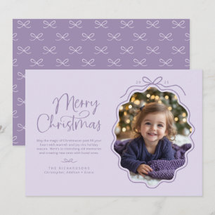 Cartes Pour Fêtes Annuelles Pastel Purple Lavender Wavy Retro Photo