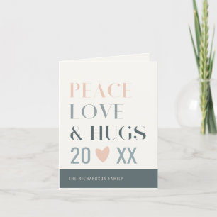 Cartes Pour Fêtes Annuelles Pastel Scandi Blush Gris Paix Amour & Câlins 2023