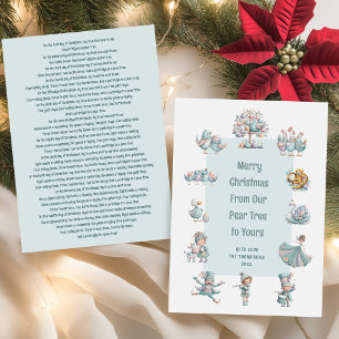 Cartes Pour Fêtes Annuelles Pastel Whimsical 12 Jours de Noël Lyrics Photo