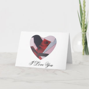 Cartes Pour Fêtes Annuelles Patchwork Heart I Love You with Poem