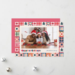 Cartes Pour Fêtes Annuelles Patchwork Joyeuses Fêtes Multicolore Photo