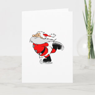 Cartes Pour Fêtes Annuelles Patinage de glace Père Noël