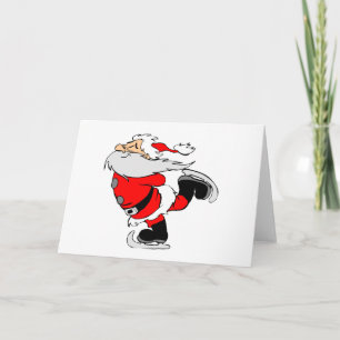 Cartes Pour Fêtes Annuelles Patinage de glace Père Noël