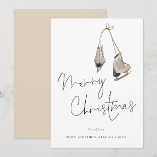 Cartes Pour Fêtes Annuelles Patinage moderne sur glace Joyeux Noël