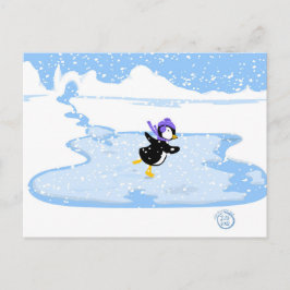 Cartes Pour Fêtes Annuelles Patinage Penguin Noël