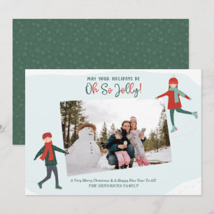 Cartes Pour Fêtes Annuelles Patineuse sur glace en hiver
