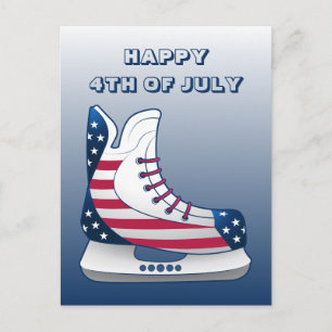 Cartes Pour Fêtes Annuelles Patins à hockey du 4 juillet