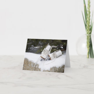 Cartes Pour Fêtes Annuelles Patins dans la neige