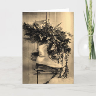 Cartes Pour Fêtes Annuelles Patins de glace vintages