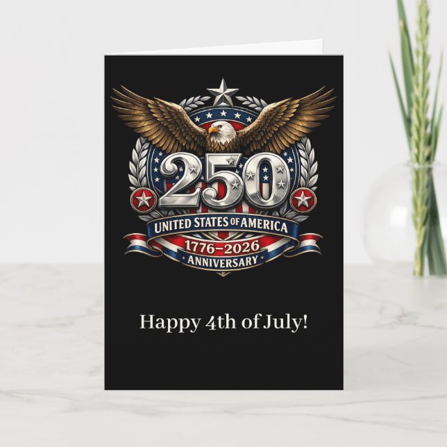 Cartes Pour Fêtes Annuelles Patriotic Silver Semiquincentennial Emblem (Devant)