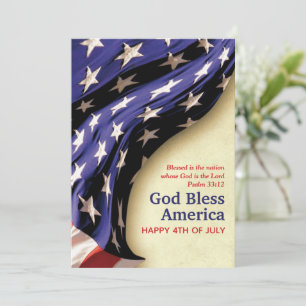 Cartes Pour Fêtes Annuelles Patriotique 4 JUILLET chrétien