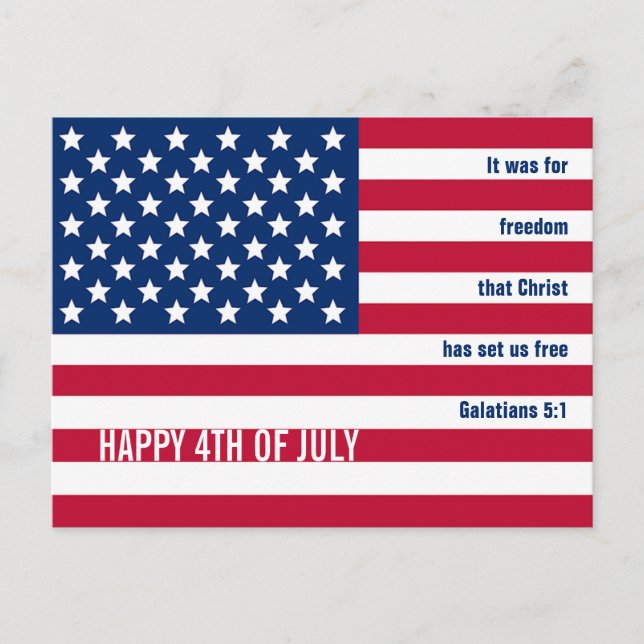 Cartes Pour Fêtes Annuelles Patriotique Christian USA 4 juillet (Devant)