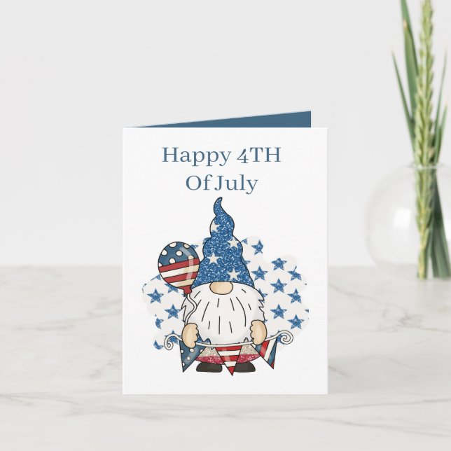 Cartes Pour Fêtes Annuelles Patriotique Juillet Quatrième ajouter sentiment gn (Devant)