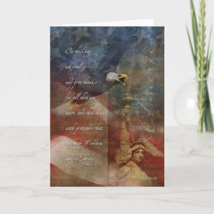 Cartes Pour Fêtes Annuelles Patriotique Thanksgiving Card Bald Eagle