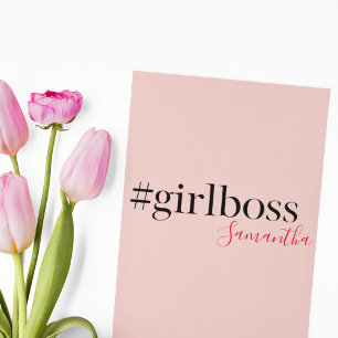 Cartes Pour Fêtes Annuelles Patron et nom de fille rose moderne   best Girly G