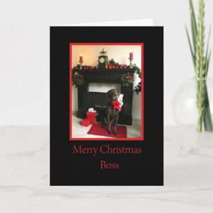 Cartes Pour Fêtes Annuelles patron joyeux noël pointeur allemand au foyer
