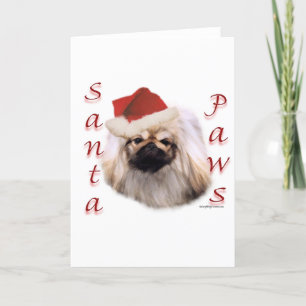 Cartes Pour Fêtes Annuelles Pattes de Pekingese Père Noël