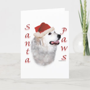 Cartes Pour Fêtes Annuelles Pattes de Père Noël de Grands Pyrénées