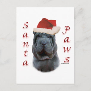 Cartes Pour Fêtes Annuelles Pattes de Shar-Pei Père Noël de Chinois