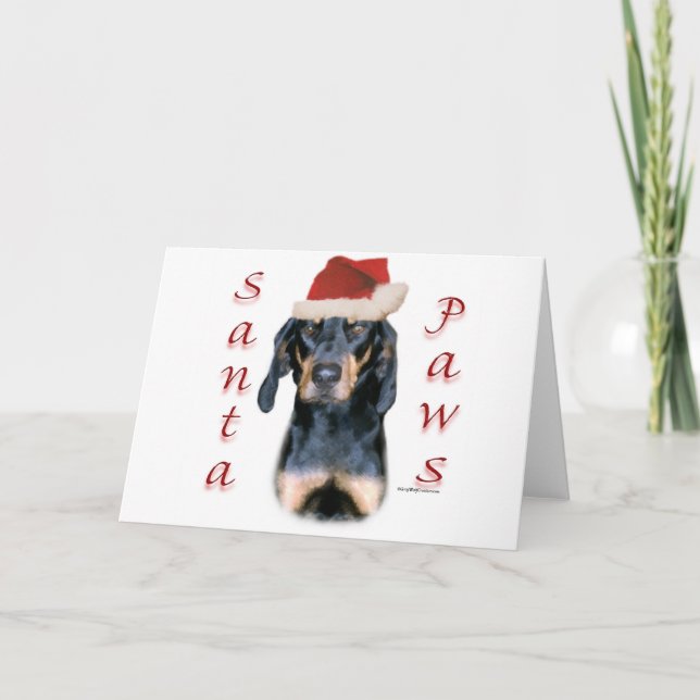Cartes Pour Fêtes Annuelles Pattes noires et bronzages de Père Noël de (Devant)