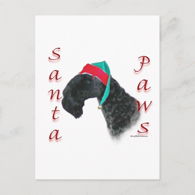 Cartes Pour Fêtes Annuelles Pattes Père Noël Kerry Blue Terrier (Devant)