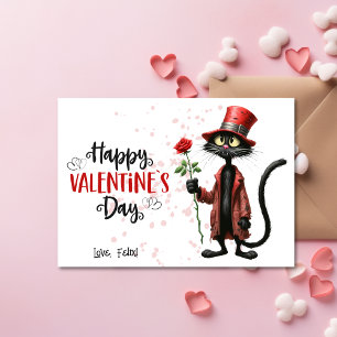 Cartes Pour Fêtes Annuelles Pauvre Chat Noir Avec Casquette Rouge Joyeux Jour 