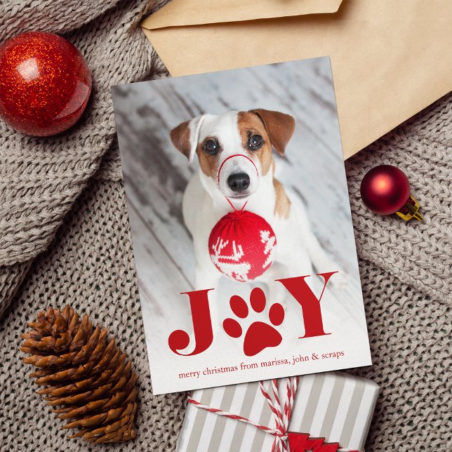 Cartes Pour Fêtes Annuelles Paws | Pet Photo Holiday Card (Créateur téléchargé)