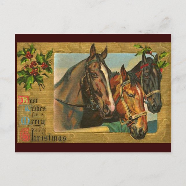 Cartes Pour Fêtes Annuelles Pays à l'ancienne Joyeux Noël (Devant)