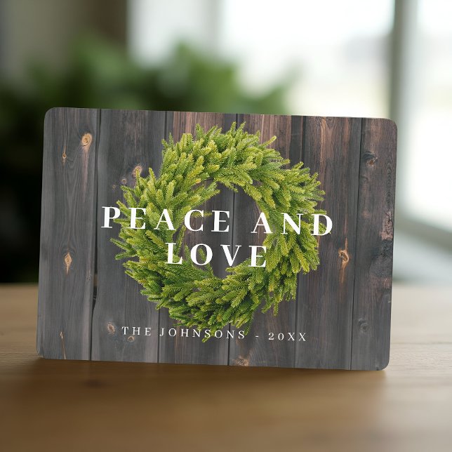 Cartes Pour Fêtes Annuelles Pays Couronne rustique Botanique Bois Noël (Créateur téléchargé)