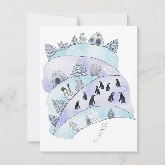 Cartes Pour Fêtes Annuelles Pays glacé (Devant)