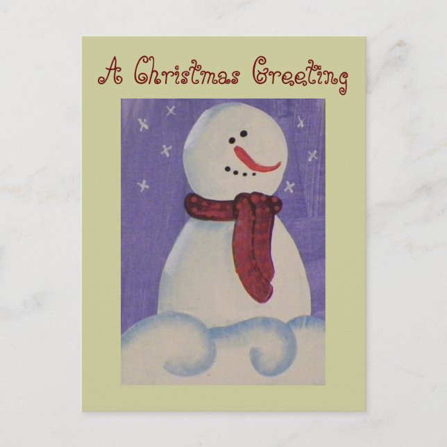 Cartes Pour Fêtes Annuelles Pays Primitif Snowman Holiday (Devant)