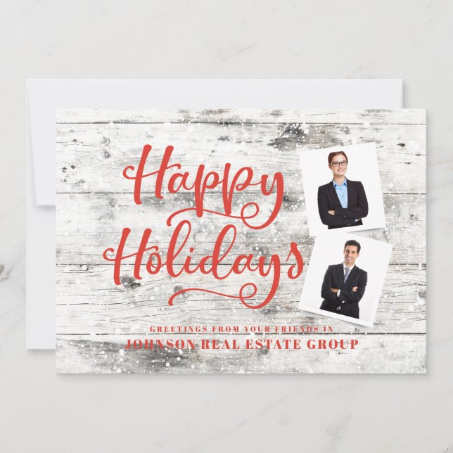 Cartes Pour Fêtes Annuelles Pays Rustique Joyeux Joyeux Vacances | Salutations (Devant)
