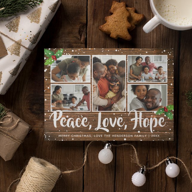 Cartes Pour Fêtes Annuelles Pays rustique Joyeux Noël 5 Photo (Créateur téléchargé)